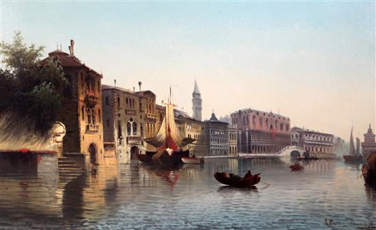 Carl Kauffman a.k.a. Charles Marchand (1843-1901) Doges Palace, Venice, 20 x 31.5in.